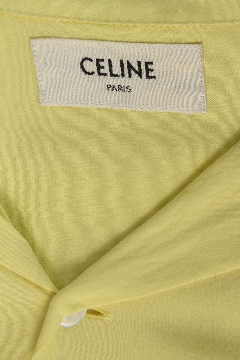 CELINE Rayon Logo Embroidered Bowling S/S Shirt Size S