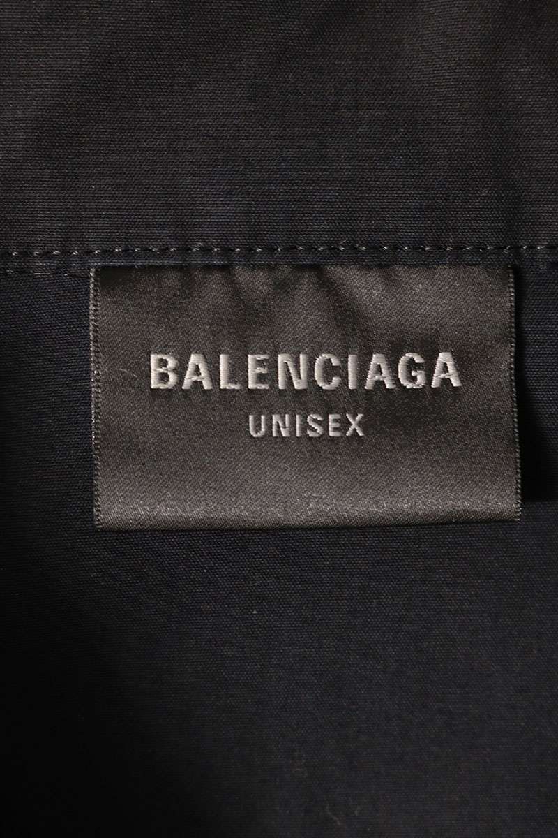 Balenciaga Logo Embroidered Distressed Short Sleeve Shirt Black Size XXS