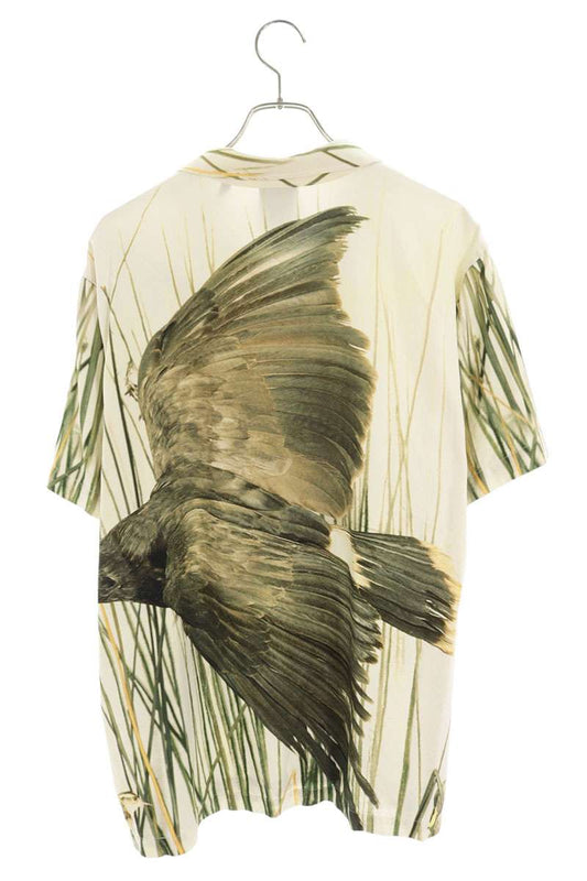KITH Silk Blend Eagle Design S/S Shirt Beige Size XL
