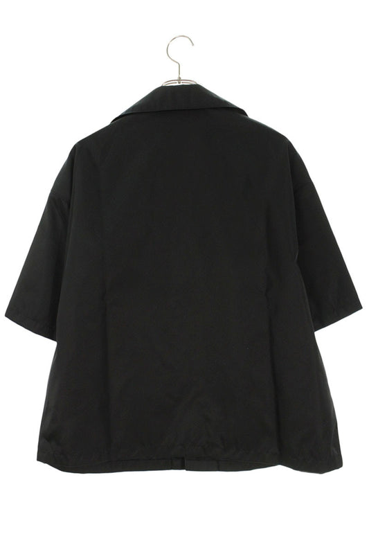 PRADA SS26 Re-Nylon Triangle Plate S/S Shirt Black Size S