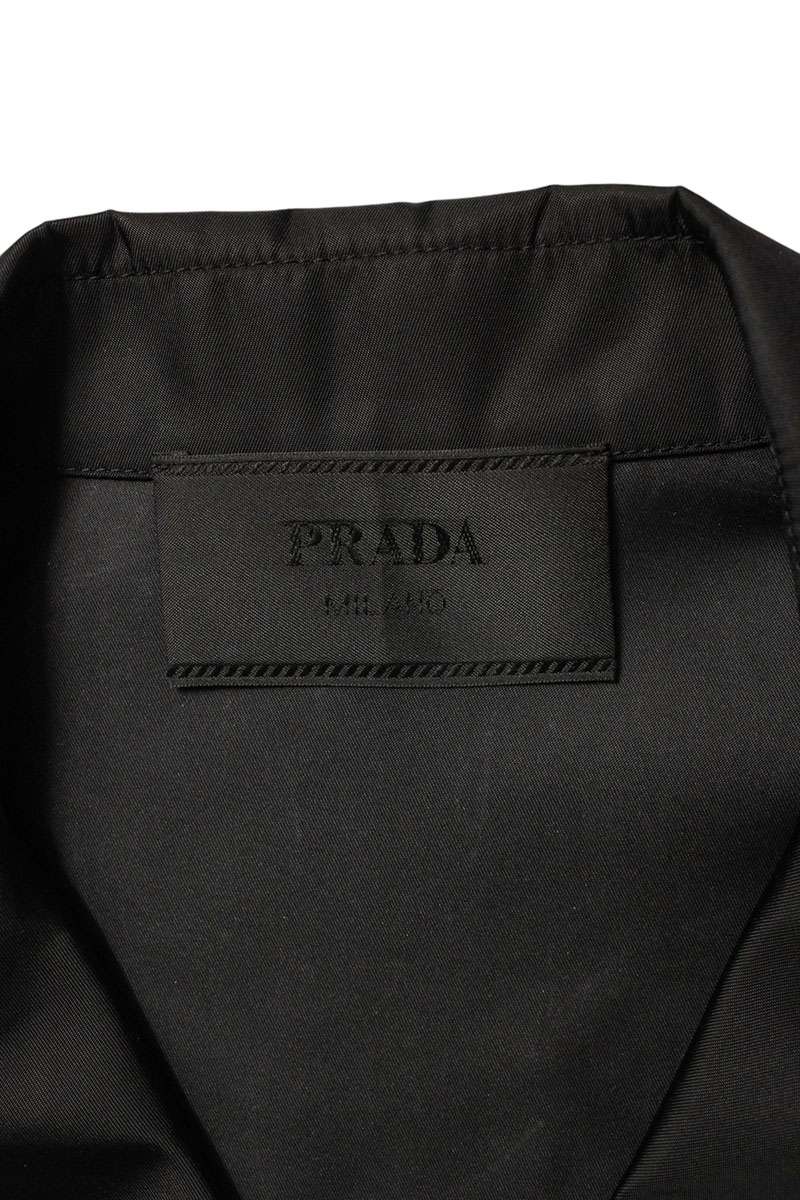 PRADA SS26 Re-Nylon Triangle Plate S/S Shirt Black Size S