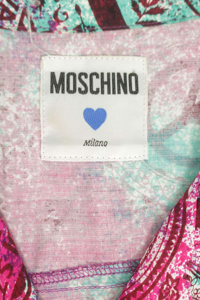 MOSCHINO Rayon All-Over Print S/S Shirt Size S