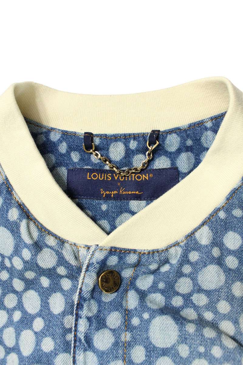 LOUISVUITTON Infinity Dot Logo Patch Denim Shirt Size XL