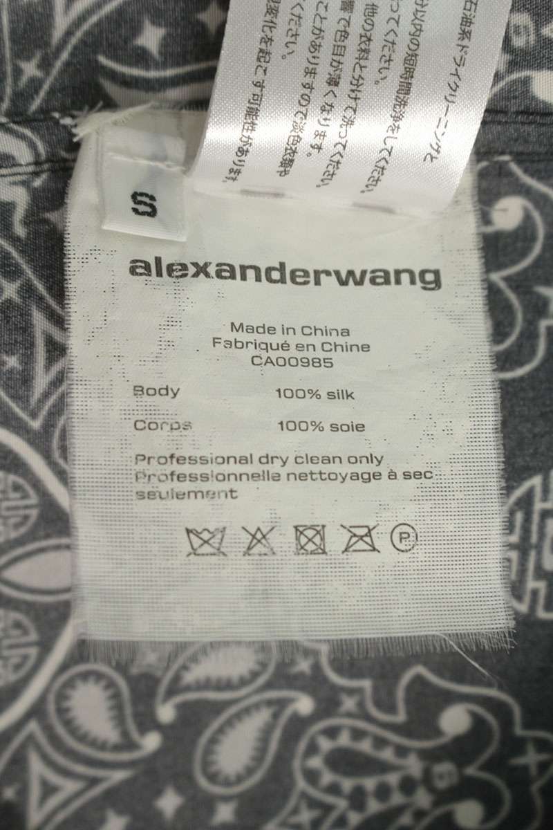ALEXANDER WANG Bandana Print Silk Short Sleeve Shirt Size S
