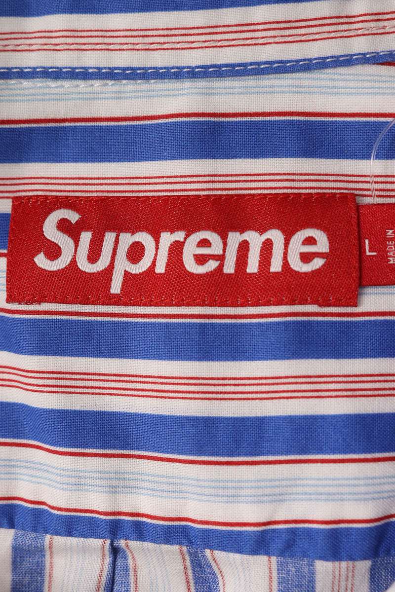 SUPREME Loose Fit Multi Stripe Logo Embroidery SS Size L