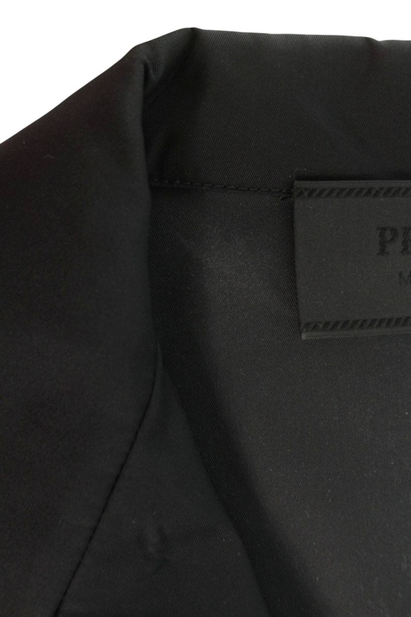 PRADA Nylon Triangle Logo Plate S/S Shirt Black Size L