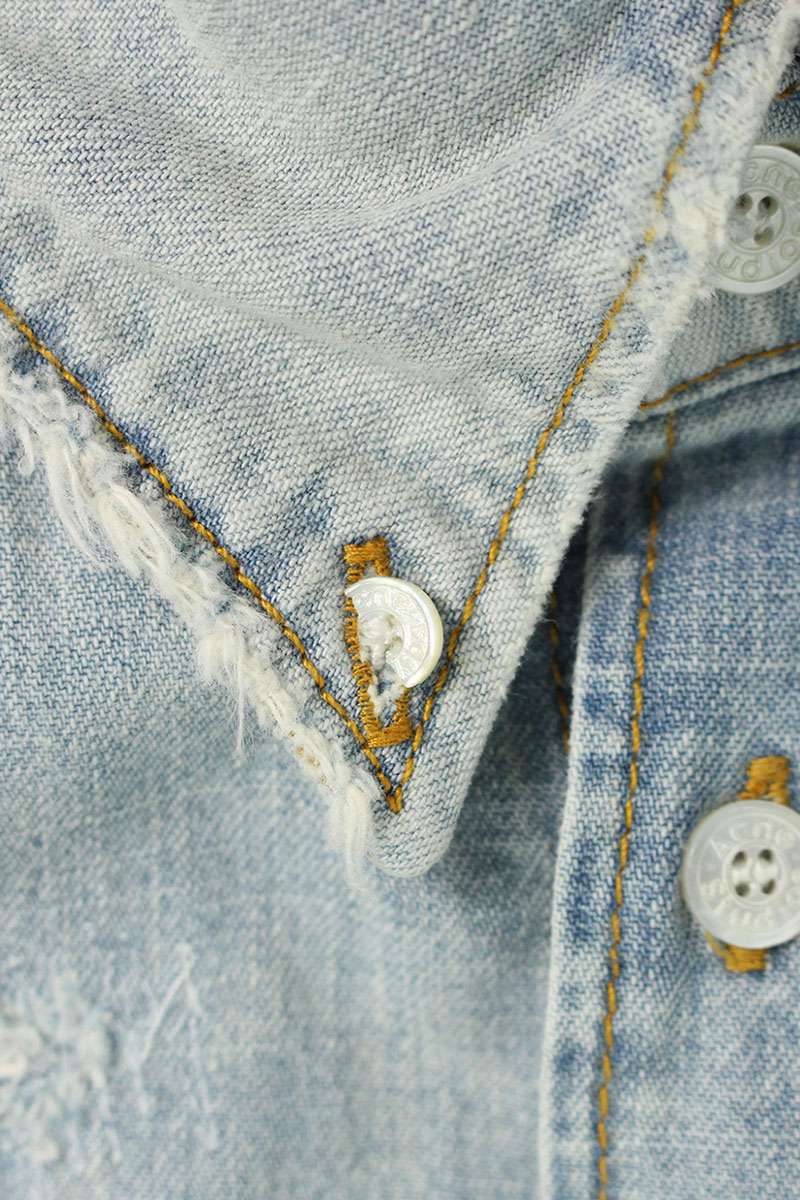 ACNE STUDIOS 26SS Repaired Cotton Short Sleeve Shirt Size M