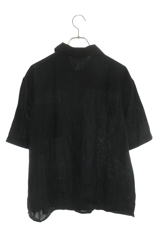 LOEWE Anagram Pocket Linen S/S Shirt Black Size 37