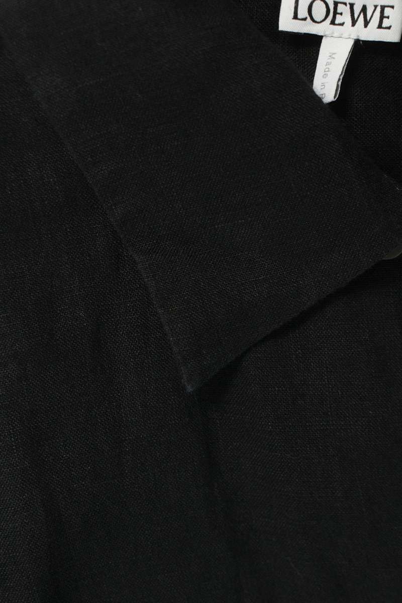 LOEWE Anagram Pocket Linen S/S Shirt Black Size 37