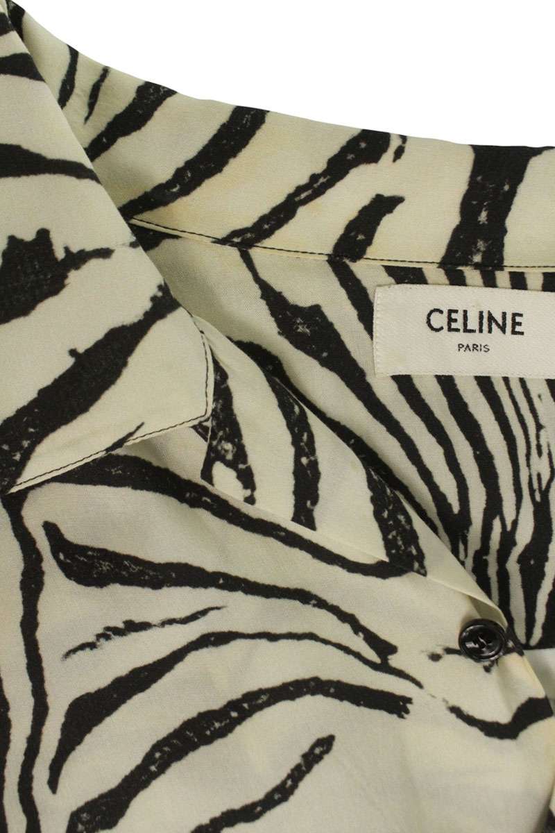 CELINE Rayon Zebra All-Over Print S/S Shirt Multi Size XXL