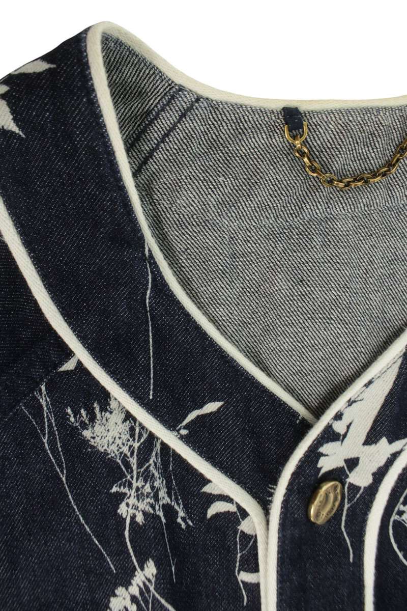 LOUISVUITTON 20AW LV Leaf Denim Baseball S/S Shirt Size M