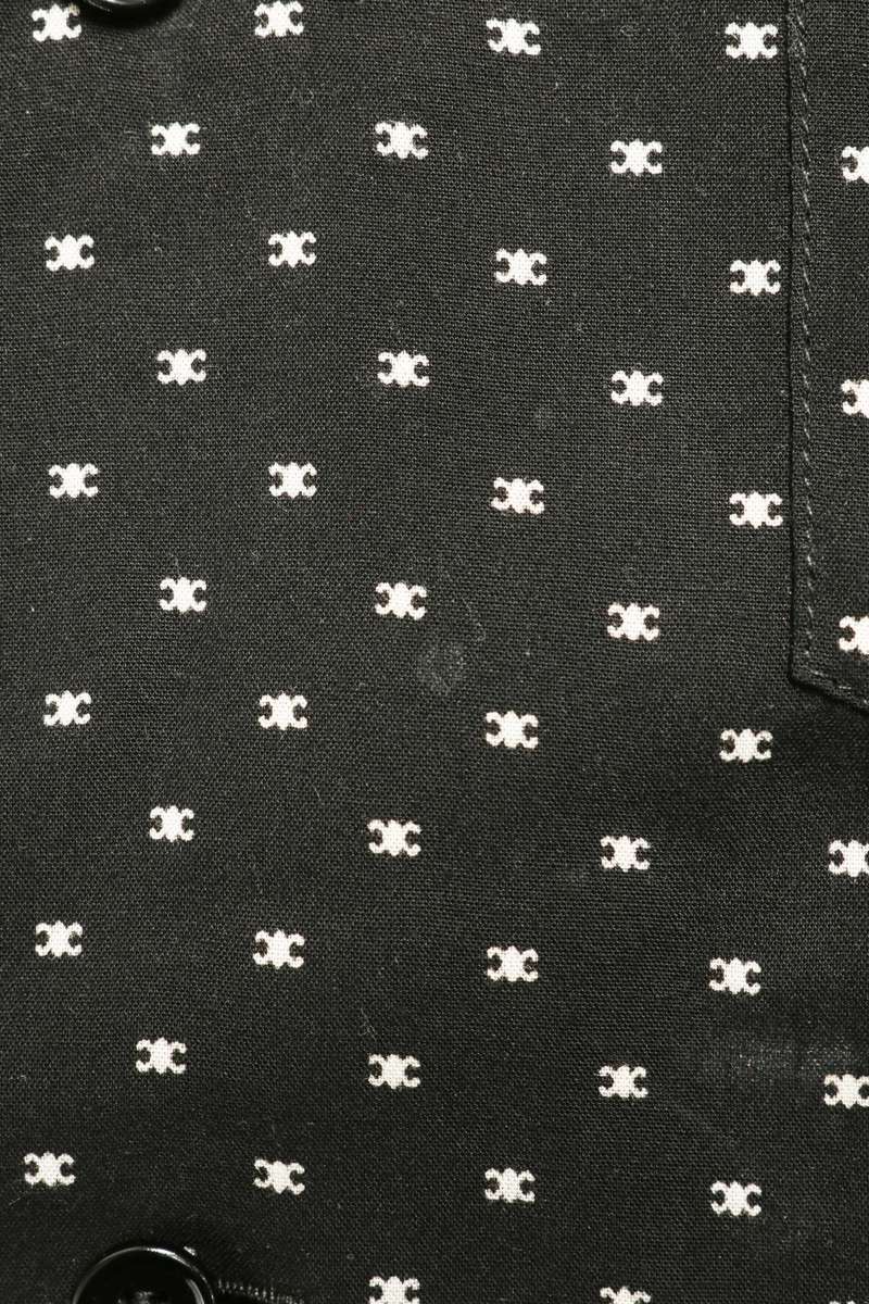 CELINE Trionphe Print Short Sleeve Shirt Size XXL