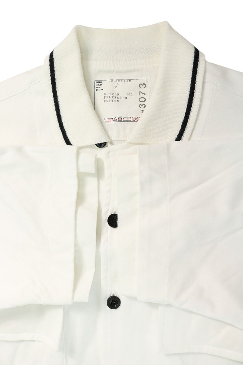 Sacai White Cotton Jersey Short Sleeve Shirt Size 2