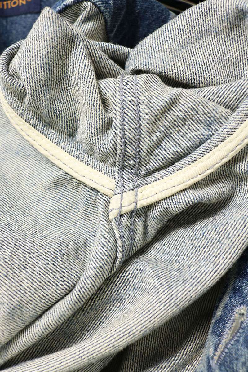 LOUISVUITTON 24AW Monogram Print Denim Sleeve Shirt Size L