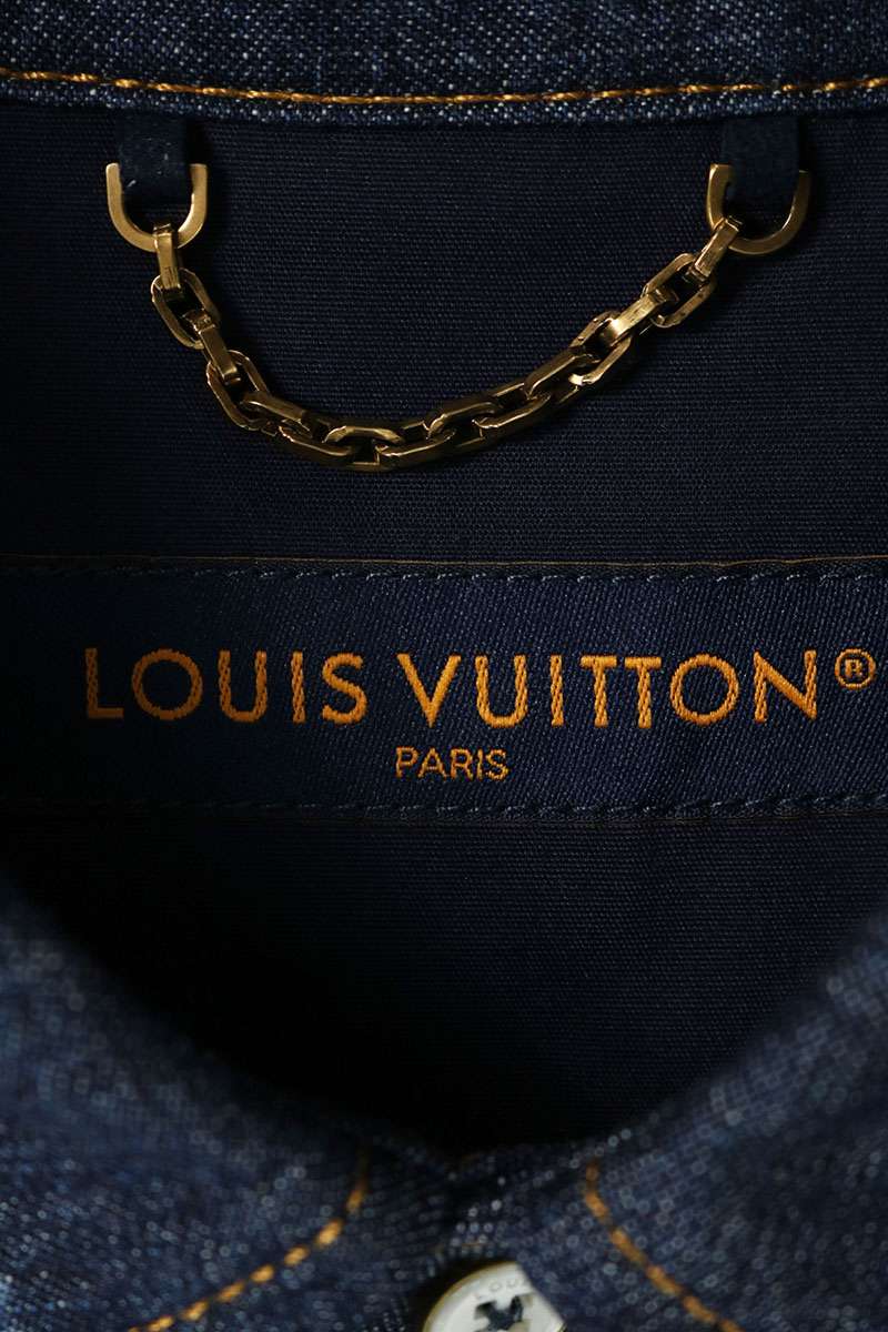 LOUISVUITTON Monogram Chambray Shirt Size XL
