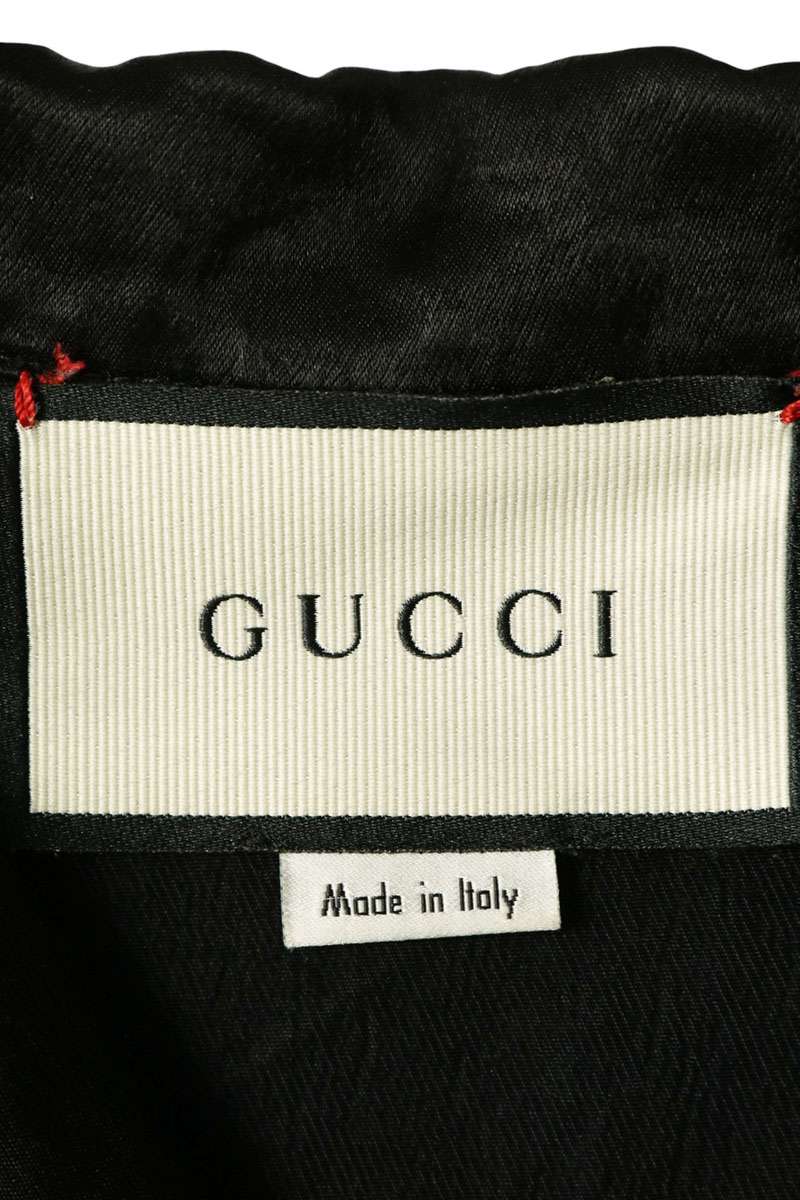 GUCCI Black Tape Logo Vacation Shirt Size 46