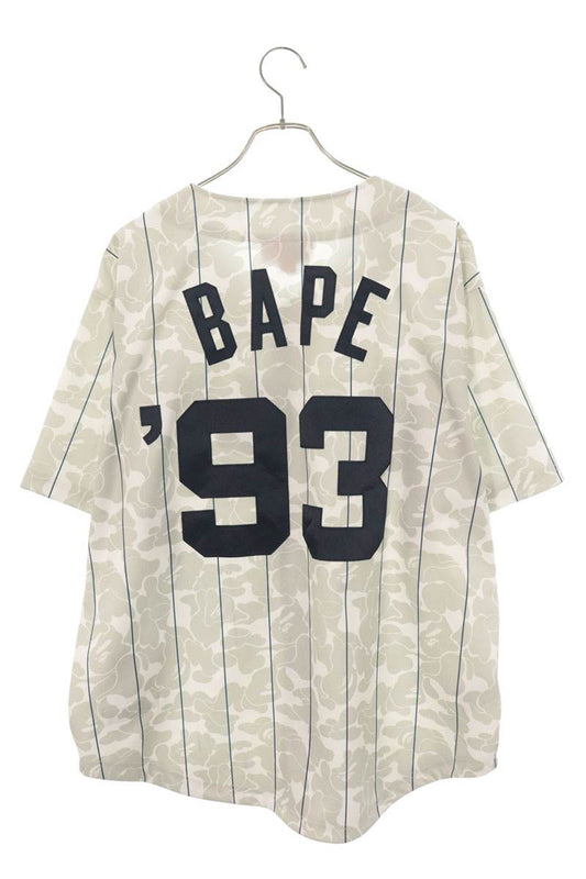 A BATHING APE MLB Yankees Camo Baseball Jersey Shirt Size XL