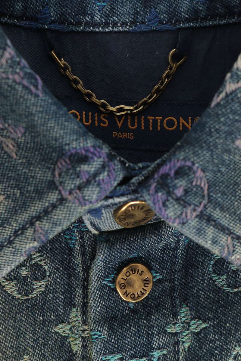 LOUISVUITTON 23SS Rainbow Monogram Denim Sleeve Shirt Size S