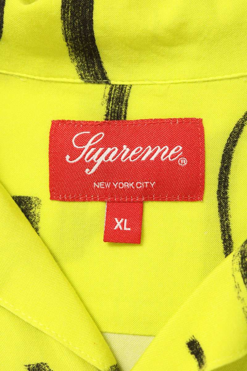 SUPREME 20AW Black Ark Rayon Open Shirt Yellow Size XL