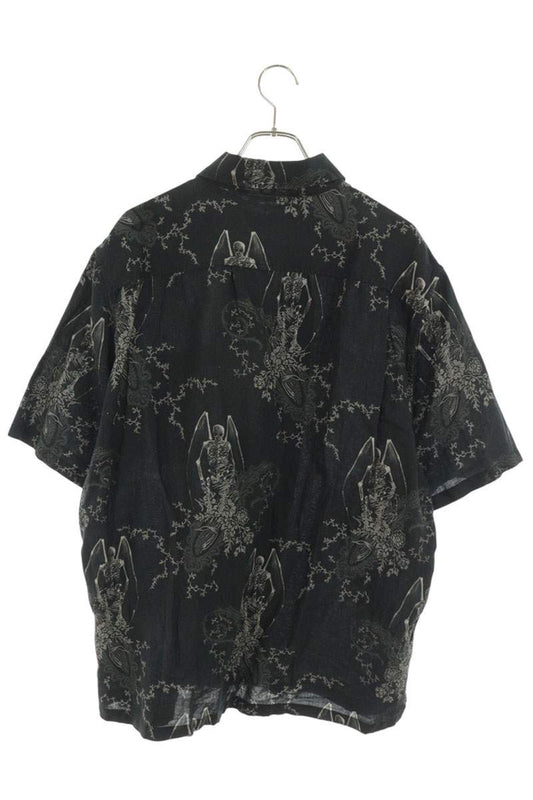 OUR LEGACY 26SS Skull Print Linen S/S Shirt Black Size 48
