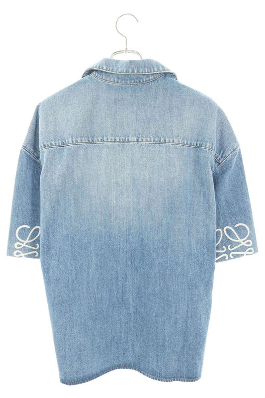 LOEWE Anagram Embroidered Denim Shirt H526Y1DW18 Size 48