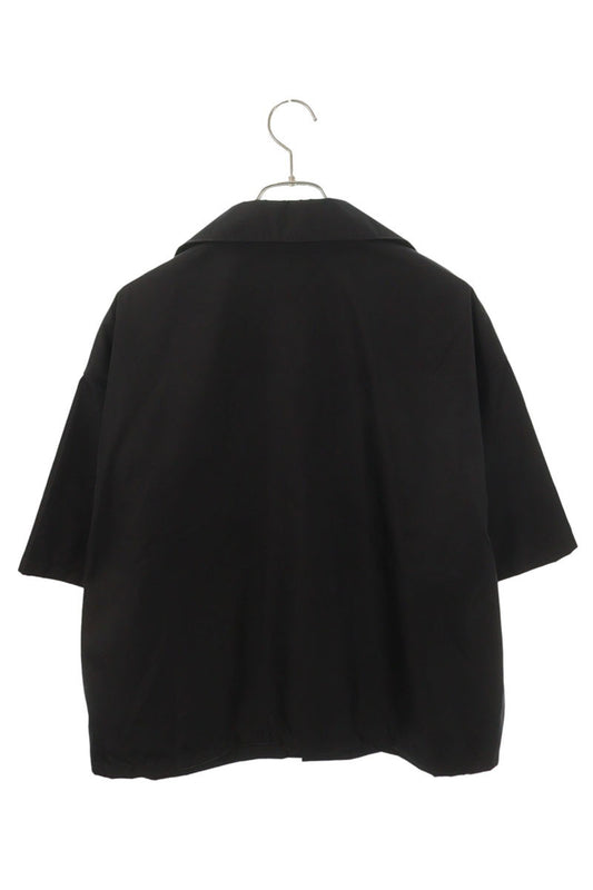 PRADA Black Nylon Triangle Logo Plate Shirt Size M