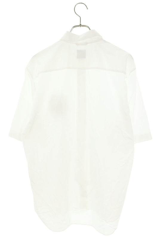 DIOR Flower Embroidery S/S Shirt White Cotton Size 40