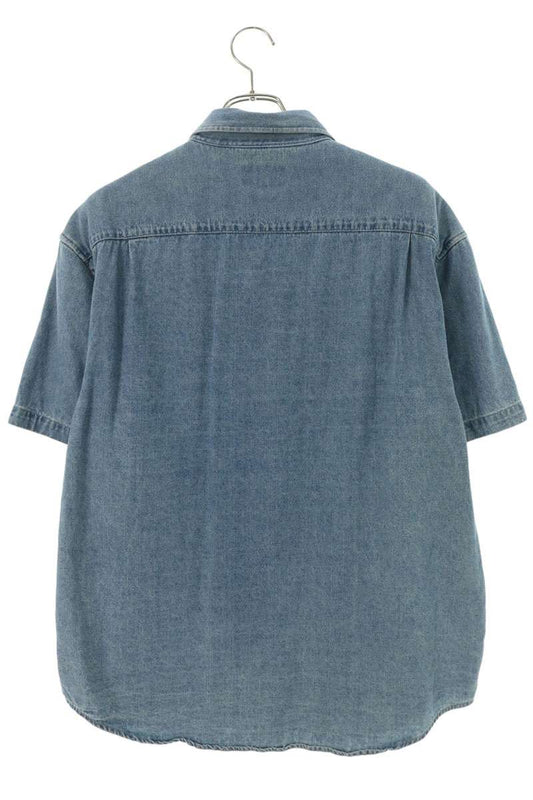 SUPREME 20SS Invert Denim Logo S/S Shirt Blue Size M