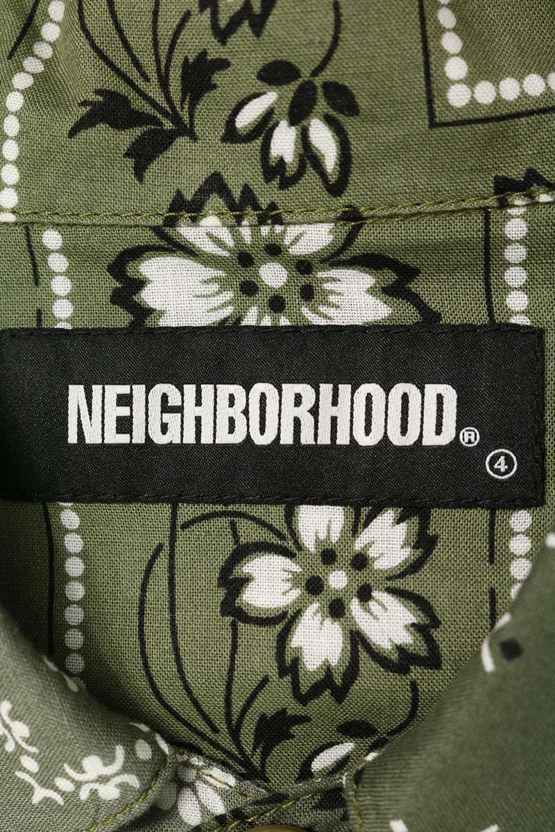 NEIGHBORHOOD BANDANA CHOPPED SHIRT Khaki Cotton Size L