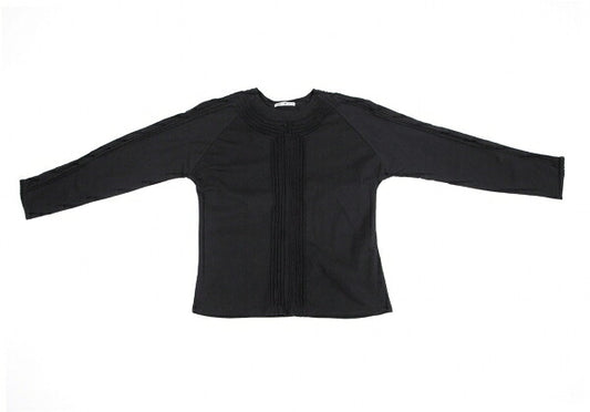 ISSEY MIYAKE Cotton Pleat Mixed-Material Cutsew Black Size 2