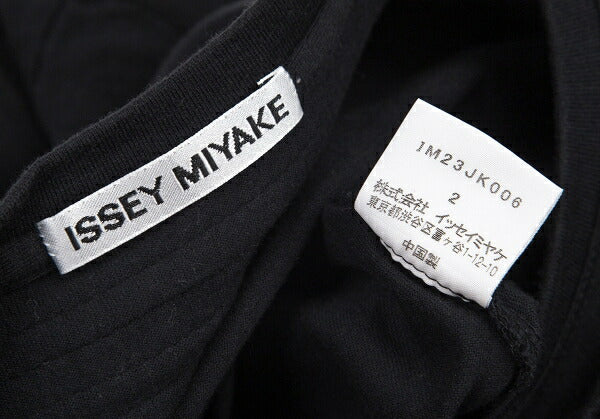 ISSEY MIYAKE Cotton Pleat Mixed-Material Cutsew Black Size 2