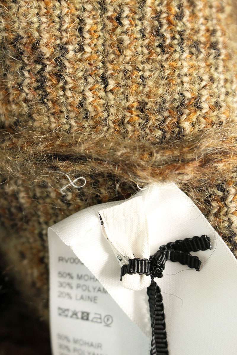 CELINE 24AW Leopard Print Brushed Mohair Cardigan Size L