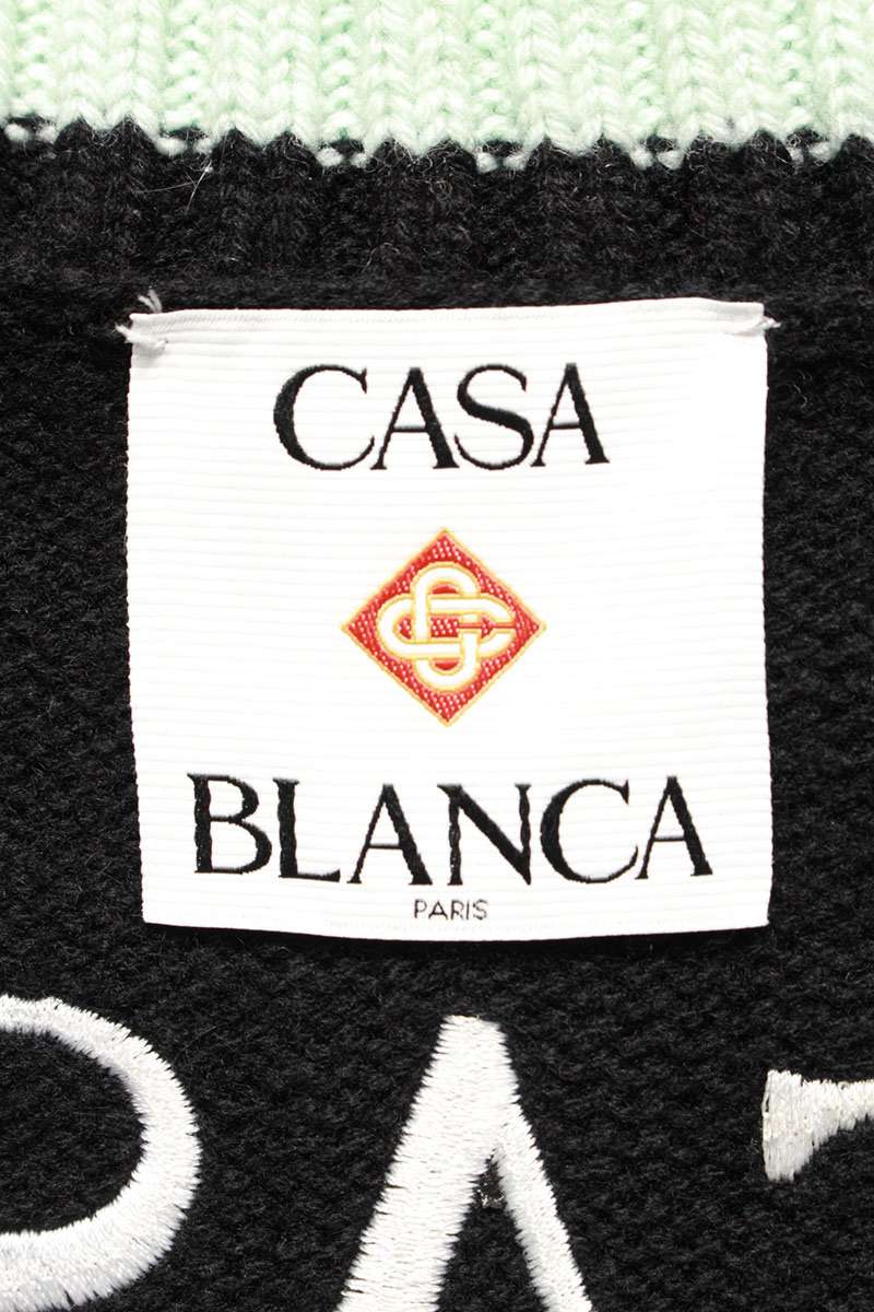 CASABLANCA 25AW Embroidered Bicolor Cardigan Multi Size L