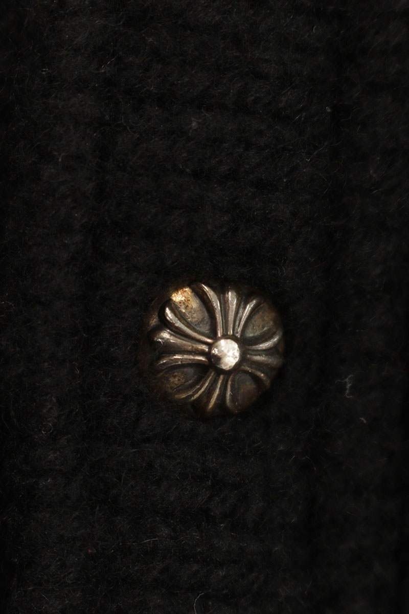 Chrome Hearts CH Leather Crossball Cashmere Cardigan Size S