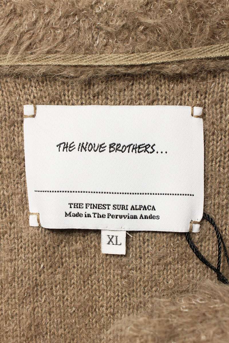 THE INOUE BROTHERS Alpaca Blend Cardigan Beige Size XL