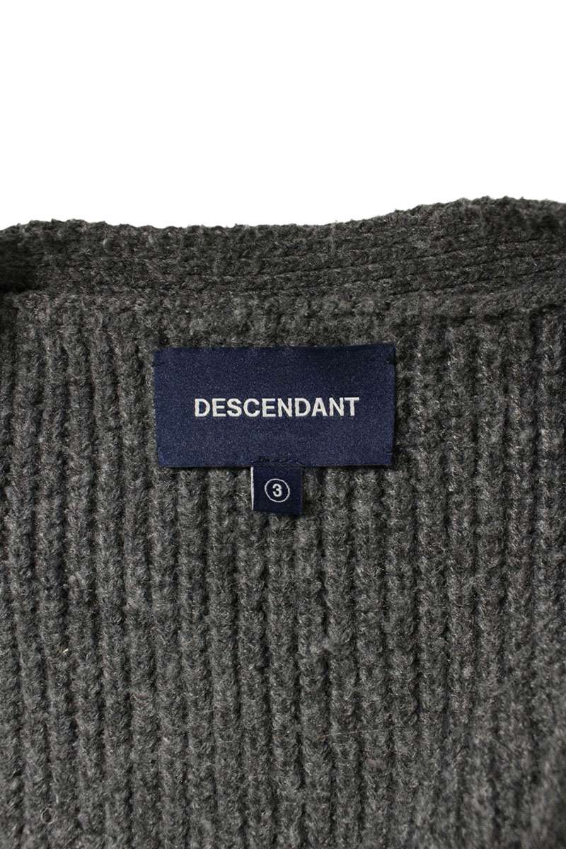 DESCENDANT Embroidered Polyester Cardigan Gray Size L