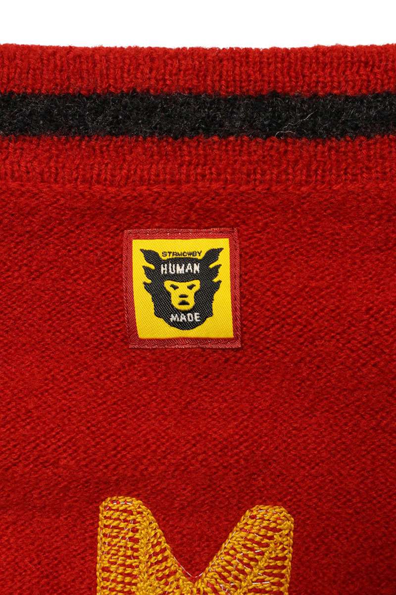 Human Made Back Logo Embroidered Cardigan Red Size XL