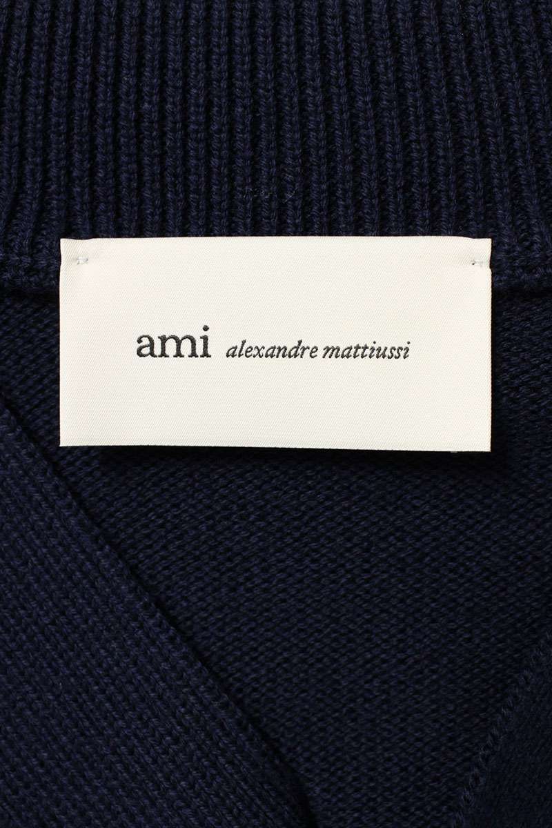 AMI 26SS Embroidered Cardigan Blue x White Size XL