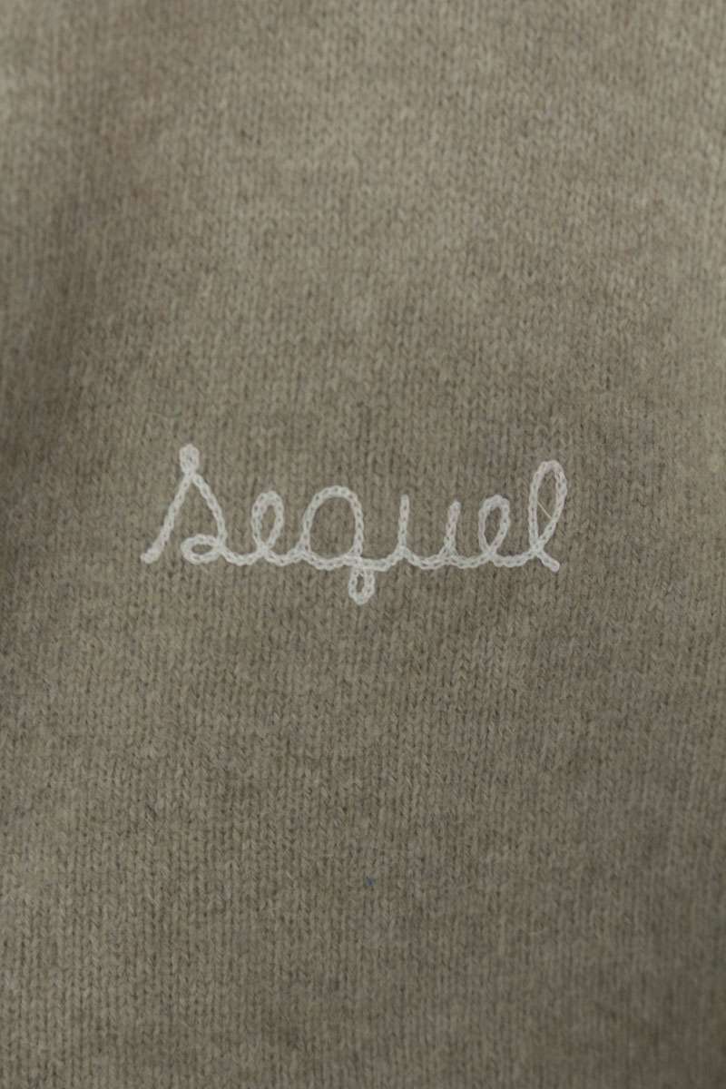 SEQUEL 24AW Logo Embroidered Raccoon Wool Cardigan Size XL