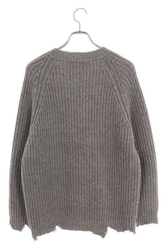 Marni 20AW Distressed Wool Knit Cardigan Gray Size 36