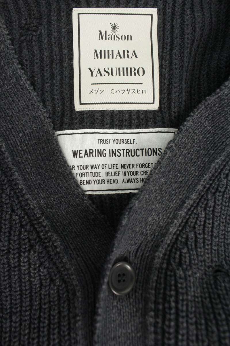 MIHARAYASUHIRO Distressed Knit Cardigan Gray Size 48