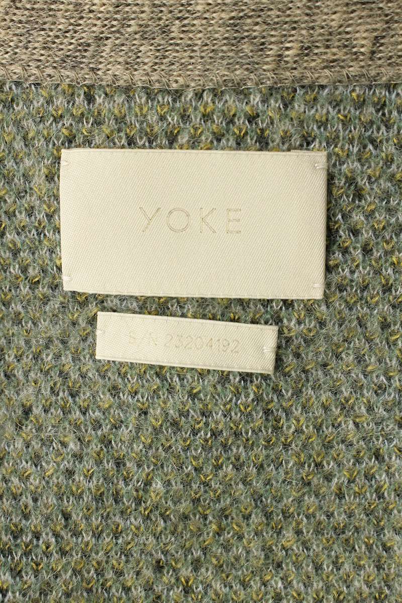 YOKE 23AW Wool Cardigan Green x Beige Size 2