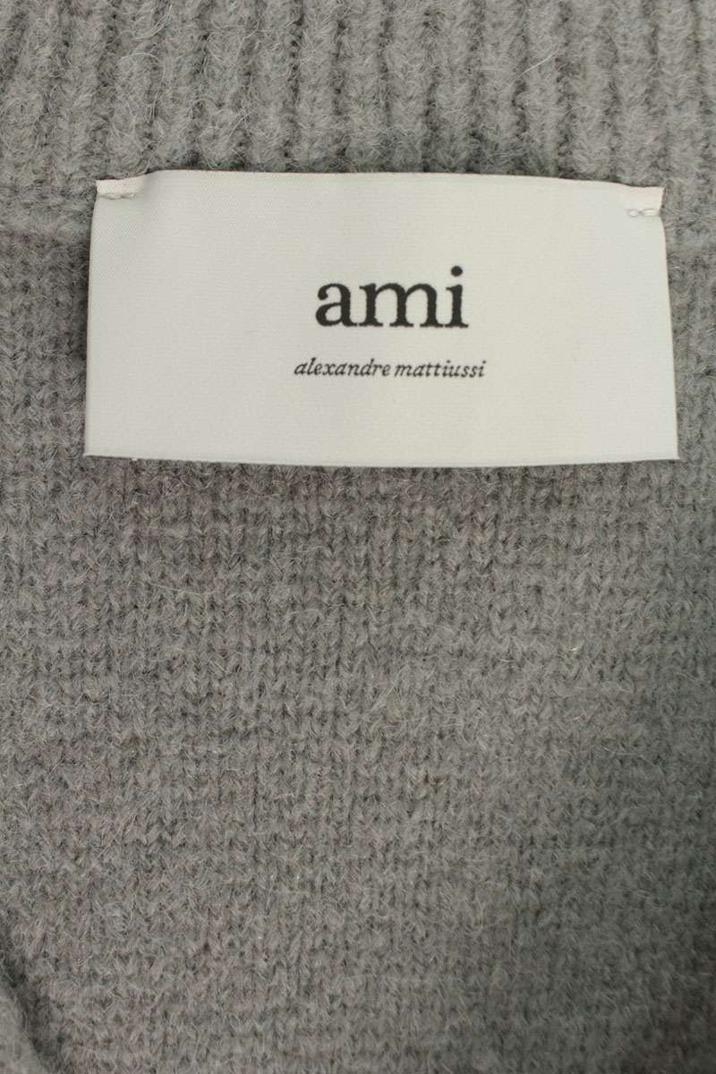 AMI Alexandre Mattiussi Alpaca Knit Cardigan Gray Size XL