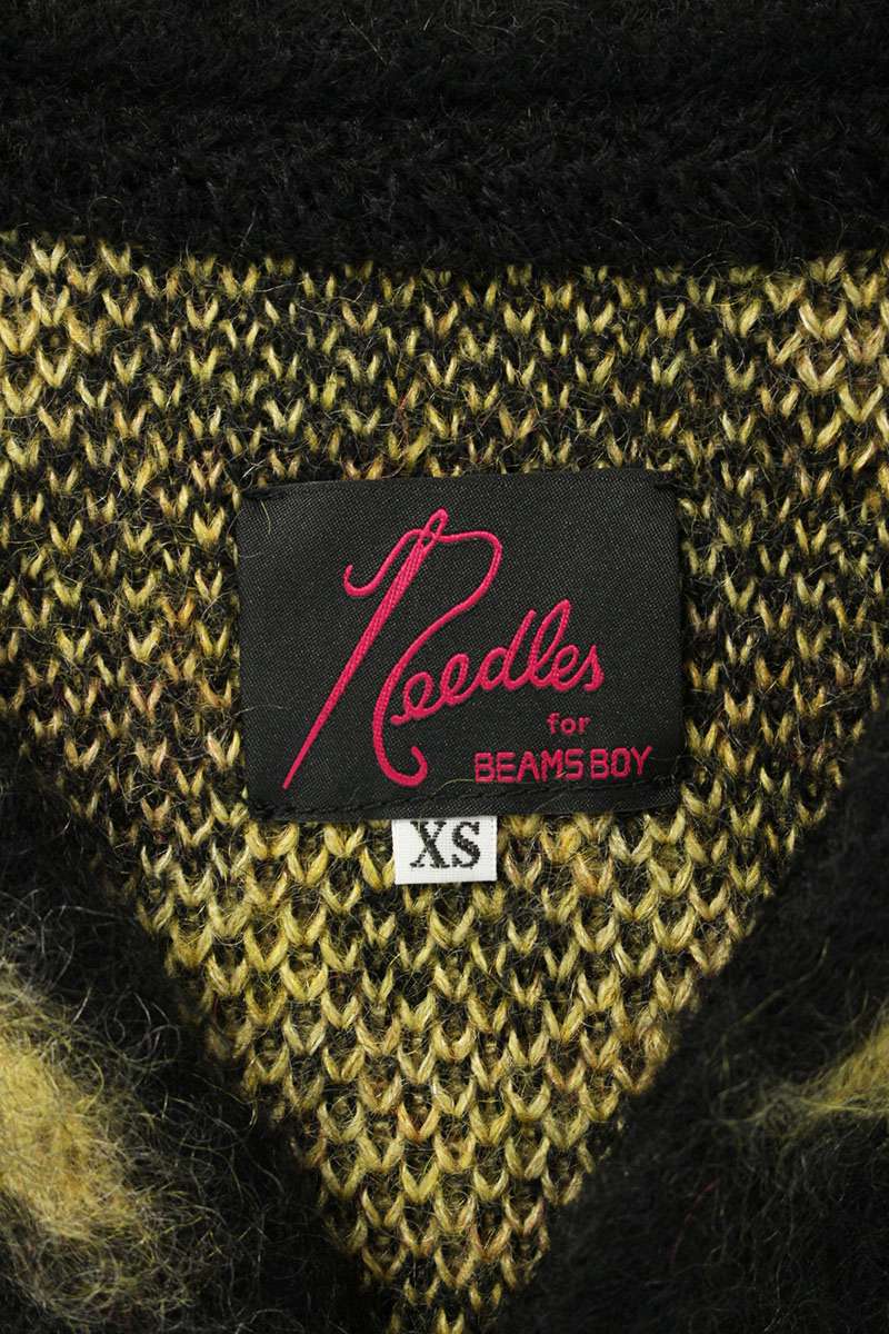 Needles Smile Pattern Mohair Cardigan Multi Size XS
