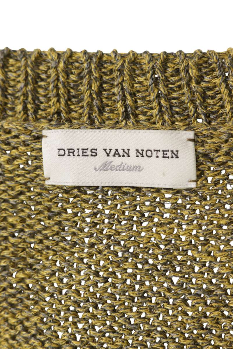 DRIES VAN NOTEN Linen Acetate Cardigan Yellow Size M