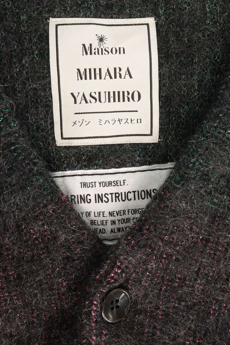 MIHARAYASUHIRO Green Cut-off Mohair Cardigan Size 46