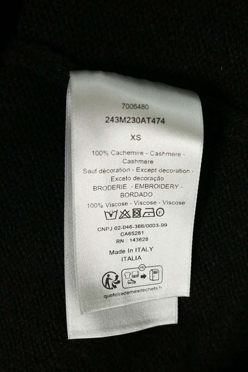 DIOR Logo Patch Cashmere Cardigan Black Size XS