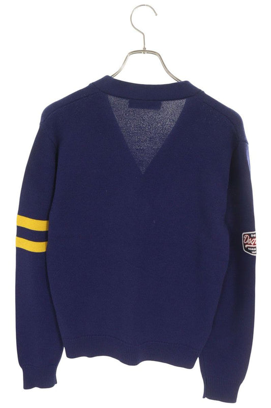 DSQUARED2 Wool Logo Patch Cardigan Navy Size XS
