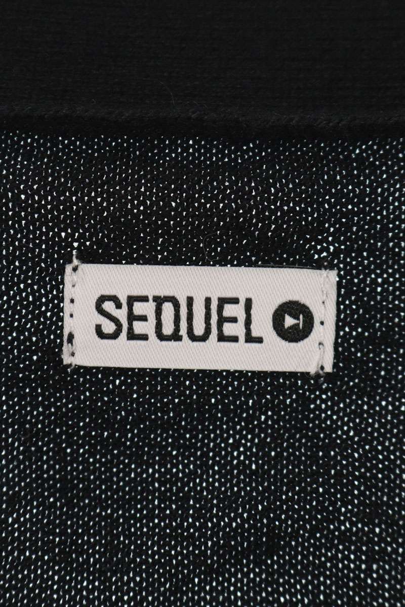 SEQUEL 25AW Logo Print Cotton Knit Cardigan Black Size S