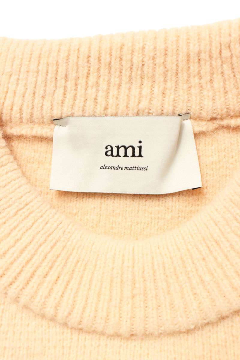 AMI 25AW Embroidered Knit Sweater Pink Size XL